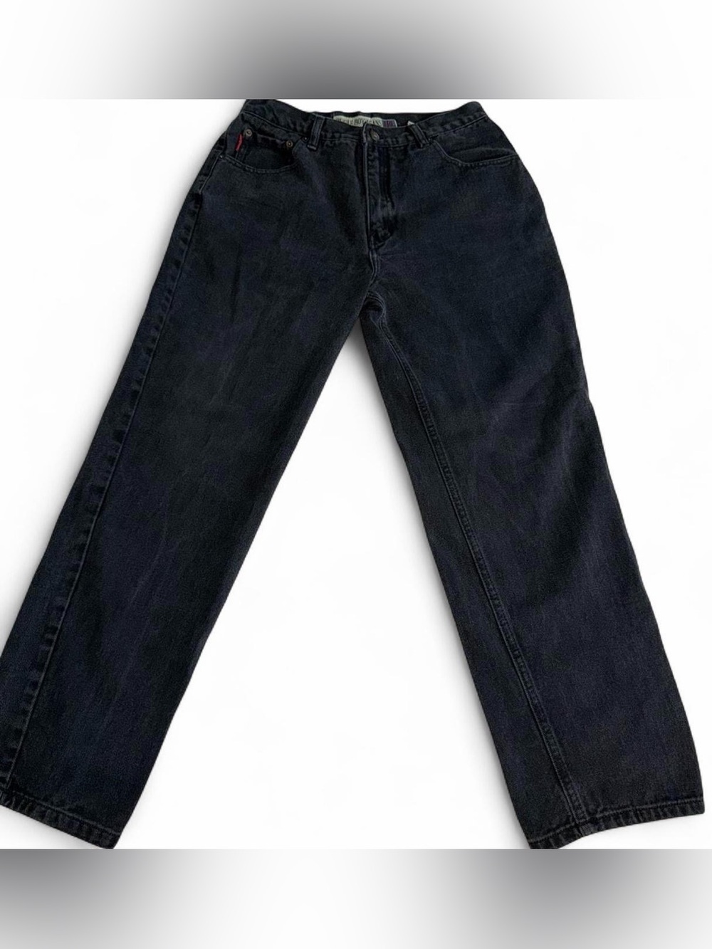 Vintage 90s Bugle Boy 750 Black Wash 100% Cotton Denim Classic Straight Jean 32”